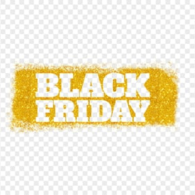 HD Black Friday Text Logo Outline In Yellow Gold Glitter PNG