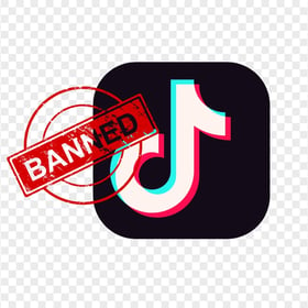 Tiktok Logo Banned Stamp Icon