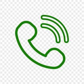 HD Green Outline Phone Icon PNG