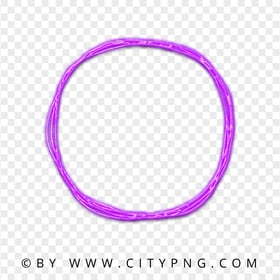 Neon Doodle Sketch Drawing Purple Circle PNG Image