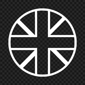 Round White United Kingdom UK Flag Icon Download PNG