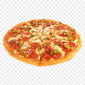 Spicy Chilli and Cheese Pepperoni Pizza HD Transparent PNG