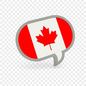 Canada Flag 3D Speech Bubble Icon