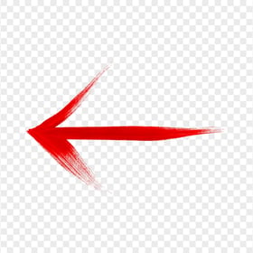 Red Arrow Brush Stroke Pointing Left PNG