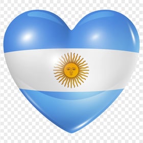 HD Argentina Flag Heart Shape PNG