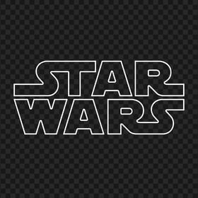 HD White Outline Star Wars Logo PNG