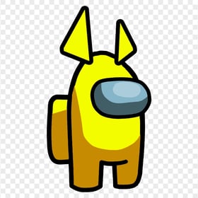 HD Yellow Among Us Character Horns PNG