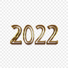 Download Outline 3D Gold 2022 Text PNG