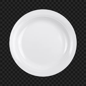 White Empty Plate Top View PNG