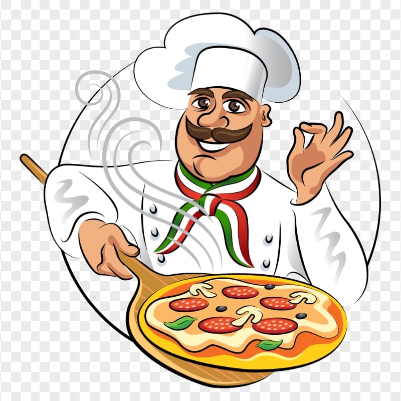 Vector Italian Pizza chef Illustration HD Transparent PNG | Citypng