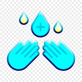 Two Hands Sanitizer Hygiene Icon Symbol Sign Aqua