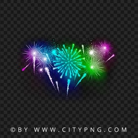 Sparkle Multi Colored Fireworks Transparent PNG
