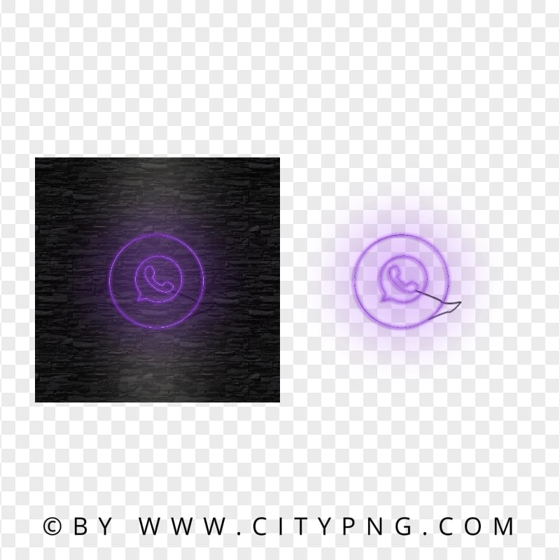 HD Whatsapp Line Art Purple Neon Logo Icon PNG