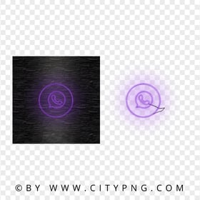 HD Whatsapp Line Art Purple Neon Logo Icon PNG