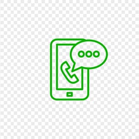 HD Green Outline Connected Cell Phone Icon Transparent PNG