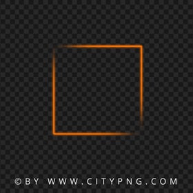 Aesthetic Neon Orange Square Frame HD PNG