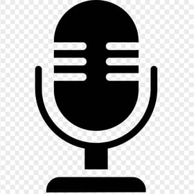 Microphone Mic Vocal Sound Black Icon HD PNG
