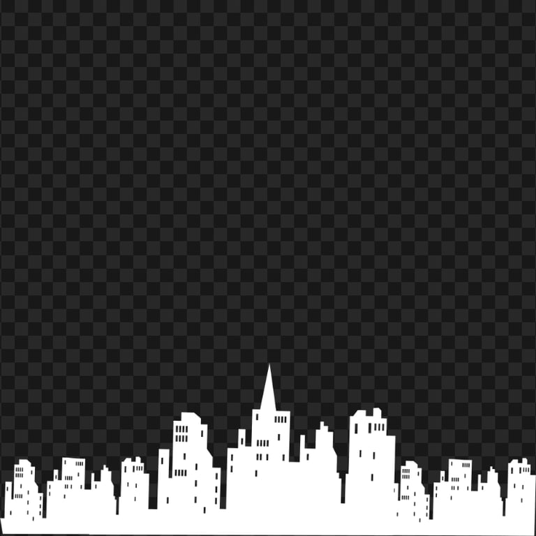 Gotham City White Silhouette PNG Image | Citypng