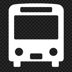 HD Bus Autobus Front View White Icon Transparent Background