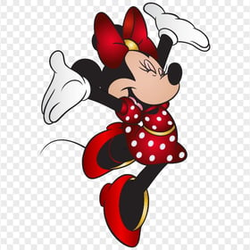 Minnie Mouse Happy Character Jumping PNG