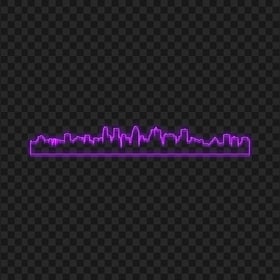 Purple Neon City Silhouette PNG Image
