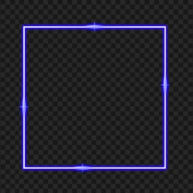 HD Blue Neon Border Frame Effect PNG