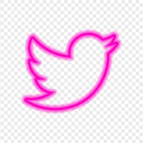 HD Pink Neon Twitter Bird Logo PNG