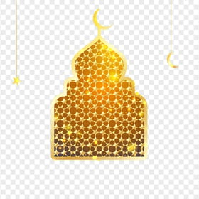 Golden Gold Ramadan Chancery Mosque Illustration