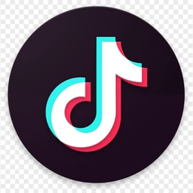 Round TikTok Icon Logo Transparent Background