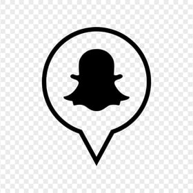 Black Snapchat Pin Icon PNG Image