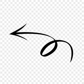 Download Black Hand Drawn Doodle Arrow To Left PNG