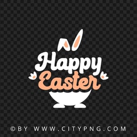 Happy Easter Egg Orange Calligraphy HD Transparent PNG