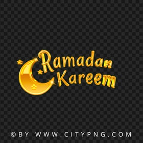Download Gold 3D Ramadan Kareem Text Design PNG