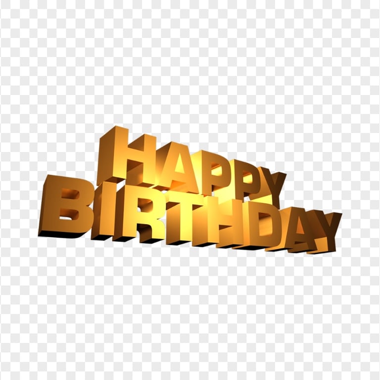 HD 3D Gold Happy Birthday Words Text PNG | Citypng