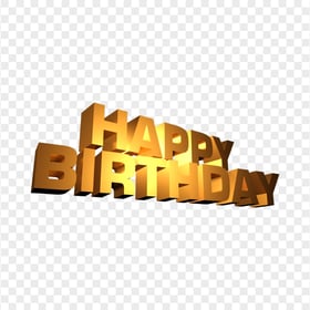 HD 3D Gold Happy Birthday Words Text PNG