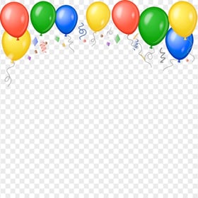 Balloons & Confetti Party Birthday Celebration PNG