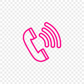 HD Pink Outline Call Phone Icon Transparent PNG