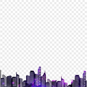 Cityscape Purple Abstract City Silhouette PNG