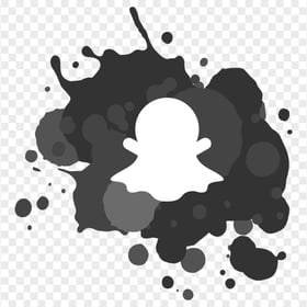 HD Black Paint Splash Contains White Snapchat Ghost Icon PNG Image