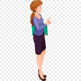 Clipart Cartoon School Female Teacher PNG