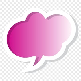 Cute Pink Thought Bubble Thinking Illustration