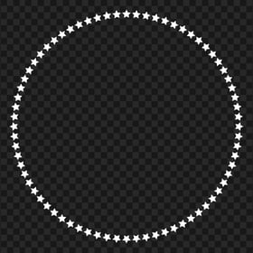 HD White Stars Circle Frame PNG