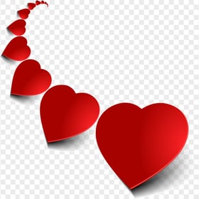 PNG Red Hearts Valentine Love Illustration