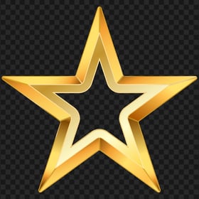 Outline Gold Star Frame Image PNG