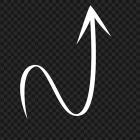 HD White Hand Drawn Line Art Arrow PNG