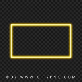 Yellow Neon Horizontal Frame HD PNG