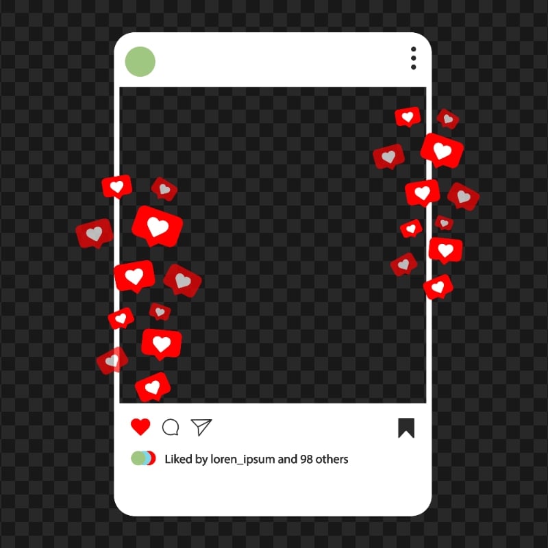 Instagram Feed Post Mockup With Likes Floating Hearts