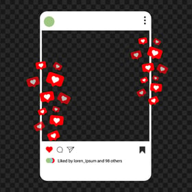 Instagram Feed Post Mockup With Likes Floating Hearts