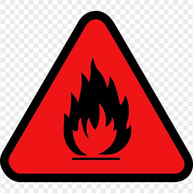 HD Fire Hazard Flammable Caution Red Sign PNG
