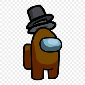 HD Brown Among Us Crewmate Character With Double Top Hat PNG